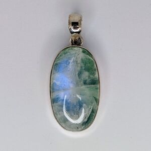 Green Moonstone Pendant S925 Sterling Silver